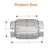 SVULK Exhaust Flex Pipe, 2.75" Double Braid Stainless Steel Flexible