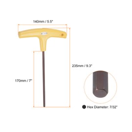 HARFINGTON T-Handle Wrench 7/32" SAE Long Arm Hex Key Flat End Wrenches Spanner for Automotive Household Maintenance