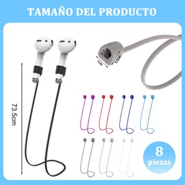 NANCHU 8 Piezas Correas Magnéticas para Airpods, Correas Magnéticas Cordón Antipérdida para AirPods, Accesorios Deportivos de Silicona Suave Auriculares Deportivos Correa Anti Pérdida