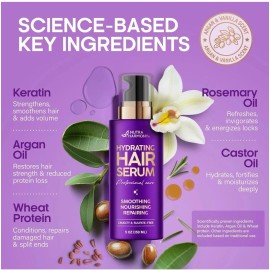 NUTRAHARMONY Hydrating Hair Serum for Frizzy and Damaged Hair - Keratin Hair Treatment for Dr