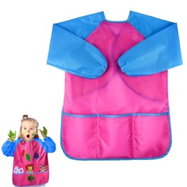 LKJAUOZ 1 Piece Children's Craft Apron, Painting Apron with Sleeves for Children from 7 to 12 Years for School Art Painting, Cooking, Painting Apron, Nylon, Waterproof
