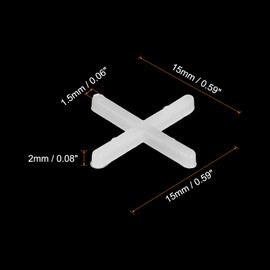 uxcell 1200Pcs Tile Spacers, 1mm 1/32" Cross Shape Wall Floor Tile Spacer Tiling Tools for Ceramic Tile Installation, White