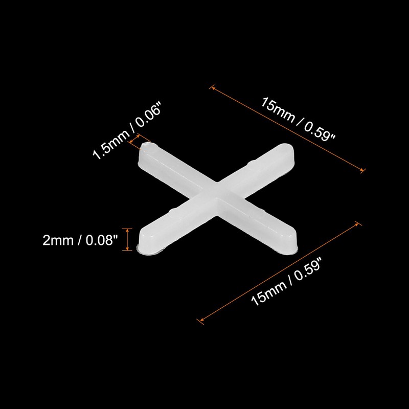 uxcell 1200Pcs Tile Spacers, 1mm 1/32" Cross Shape Wall Floor