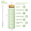 MUKOKO Glass Water Bottles,32oz Glass Tumbler with Straw,Drinking Bottles with
