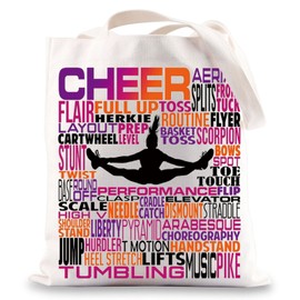 BWWKTOP Cheerleader Tote Bag Cheerleading Gifts Cheer Team Shoulder Bag Cheer Mom Cheer Coach Gifts (Cheer)