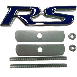 3D Raised Letters RS Emblem Grill Metal Badge Fits for Camaro Series Automotive Decoration(Blue)