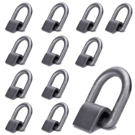 AYMMIC 3/8" Heavy Duty Weld-On Forged D Ring with MBS: 5,000 lbs, D-Ring Tie Down Anchor with Weld On Anchor Points for Trailer, Truck Cargo, RV, ATV Tiedowns, Farm Applications etc (12 Pack)