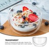 Cabilock 2 Pcs Double Glass Bowl Salad Serving Utensils Clear