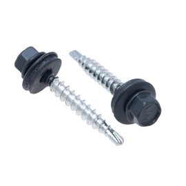 4.8 mm x 25 mm Roofing Screws, Hex Head Self-drilling Multi-color (RAL 7016 Anthracite Grey) Roof Screws With EPDM Sealed Washer, Rust Proof Zinc Plated Hardened Coarse Threads Screw for Outdoor Use