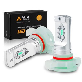 Alla Lighting 3600lm Xtreme Super Bright 5201 5202 LED Ice Blue Bulbs Fog Lights ETI 56-SMD PS19W 12085 DRL Replacement of Halogen Bulb