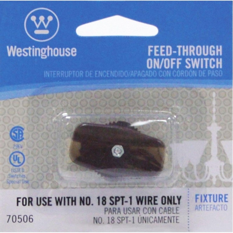 Westinghouse Lighting 7050600 Feed-Through On/Off Switch, Brown