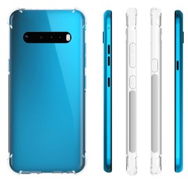 USTIYA Case for LG V60 ThinQ Clear TPU Four Corners Military-Grade Protection Cover Transparent Soft