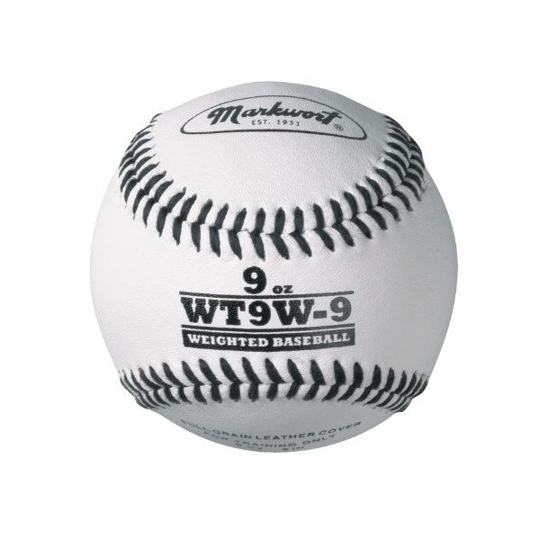 Markwort Lite Weight and Weighted Leather Baseball, White, 2-Ounce