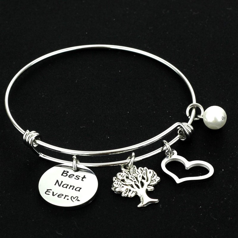 Kivosliviz Best Nana Ever Bracelet Birthday Gift for Nana Expandable
