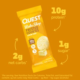 Quest Nutrition Quest Nutrition Frosted Cookies Twin Pack, Lemon Cake, 1g Sugar, 10g Protein, 1g Net Carbs, Gluten Free, 16 Cookies
