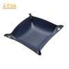 sourcing map 2pcs PU Leather Valet Tray Unisex Folding Small