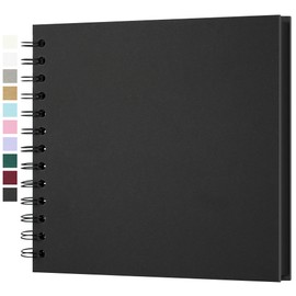 DIY Photo Album Scrapbook Photo Book for Gluing 18 x 18 cm 20 Sheets 40 Pages Archival Quality Acid Free Spiral Bound DIY Gift Baby Family Anniversary Birthday Valentine's Day Wedding