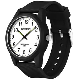 voso Kids Analog Watches for Boys Girls 50M Waterproof Kids Watches Learning Time Children Watch Easy to Read for Ages 3-12 Kids Birthday, Christmas Day, Children's Day Gifts (Black 2)