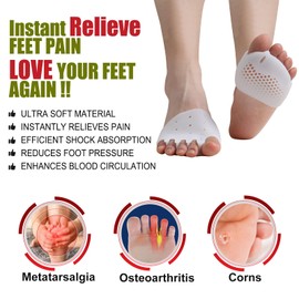 TASZOOS Toe Separators Metatarsal Pads - Breathable & Soft Toe Spacers(4pcs, Thicken), Great for Bunions, Metatarsalgia, Mortons Neuroma, Hammer Toes or Rheumatoid Arthritis(Large Size/White)