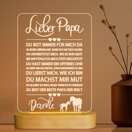 Lightzz An Meinen Papa Geschenke, Acryl Nachtlicht, Ich Liebe Dich Papa LED Illusion Tischlampe für Männer Vatertag Geburtstagsgeschenk,Bester Papa Weihnachtsgeschenke