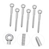 Hohopeti 6pcs Heavy Duty Eye Bolt Screws Set Self-Tapping Wood