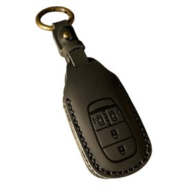 [ZANEKO] N-BOX Custom JF5 JF6 Key Case Compatible Honda N-BOX JF5 JF6 New Step Wagon Key Cover Vezel Civic ZR-V Smart Key Genuine Leather, Black