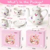 TUZT Porcelain Tea Set for Girls - White with Floral