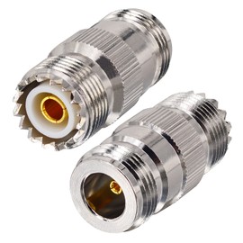 Boobrie 2PCS N Female to UHF Female SO-239 Connector RF Coaxial Adapter N to SO-239 UHF Female Jack Straight for WiFi Antenna, CB Radio, Analyzer, Coaxial Cable