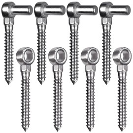 Insaga Cast 304 Stainless Steel Gate Hinges Heavy Duty, 4Pack Gate Hinges, M12 Screw Hook and Eye Hinge, Wood Gate Hinge for Wooden Gates Fences