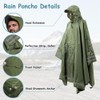 Plus Size Rain Poncho with Hood and Reflective Stripes, Big