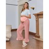 Yousify Womens Maternity Pants Soft Ruffle Flowy Lounge Palazzo Pants