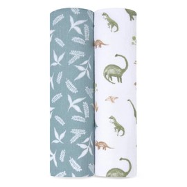 aden + anais™ essentials cotton muslin 2 pack swaddle blanket elephant circus (Dino jungle)