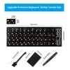 Russian Keyboard Stickers[5 in 1],Cyrillic Keyboard Letter Replacement Sticker Black
