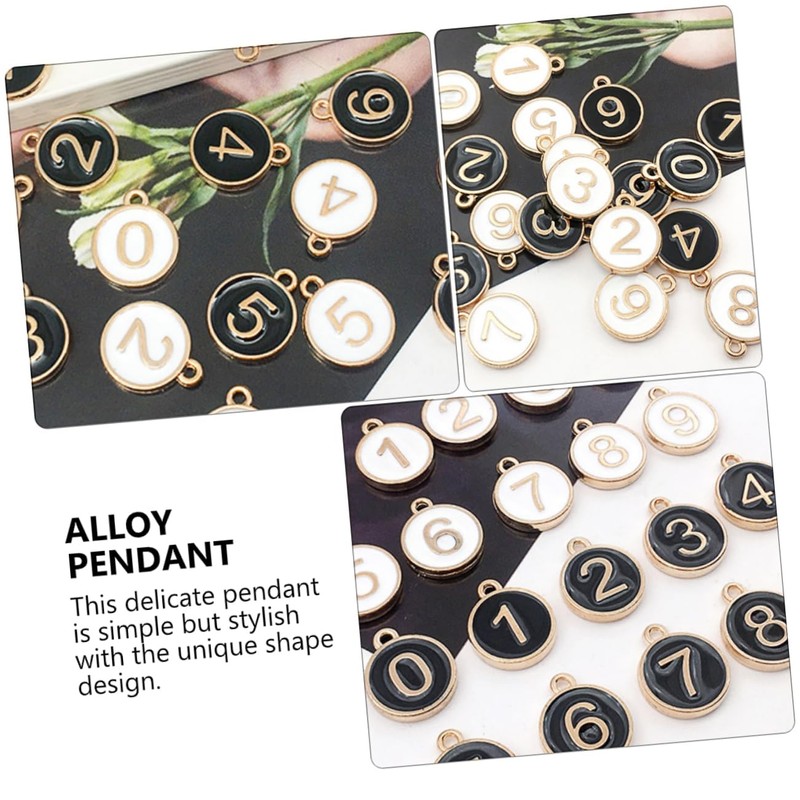 COHEALI Digital Signage Diy Pendants Set 20pcs Alloy Jewelry Making