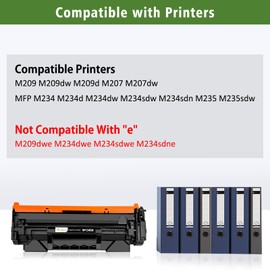 [with CHIP] 134X W1340X ( 134A W1340A ) Compatible Toner Cartridge Black High Yield 2400 Pages for H P M207dw M209 M209d M209dw MFP M234 M234dw M234sdw M234sdn M235sdw, Doesn't Work with H P+ Printer