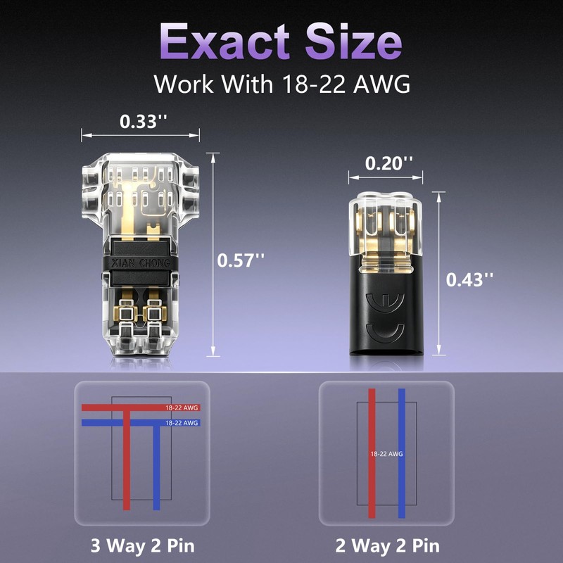 50 Pack Quick Wire Connectors Kit (40 D2 & 10