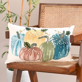 Folkulture Fall Throw Pillow Covers for Couch, 12x20 Lumbar Pillows Decorative for Living Room, Cotton Boho Pillow Case, Cute Pillows, Farmhouse for Fall Decor or Accent Pillow Covers, Fall Home Decor