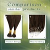 RUNATURE Nanoring Extensions Real Hair Brown 60 cm Long Hair