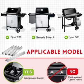 GGC 21" Flavorizer Bars Replacement for Weber 7534 Spirit 200 Series E200 E210 S210 S210 with Side-Controls, Fit for Weber Spirit 500, Genesis Silver A, 5 PCS Stainless Steel Flavor Bars