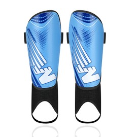 Shin Guards Soccer Youth Kids - Shin Guard for Toddler Boys Girls Teenagers 2-18 Years Old with Ankle Sleeves Protection - Football Shin Pads Equipment with Adjustable Strap - Blue,XS