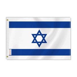 2×3 FT Israel Flag,Medium 60×90 CM Israeli Outdoor Banner,100D Decor,Doube Side Printing For Patio Garden With Brass Gromment