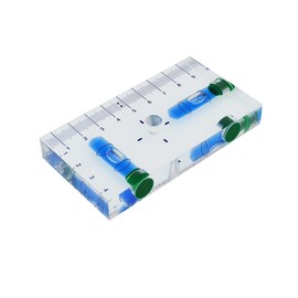 umei Transparent T Type Multifunction Spirit Level Two Way Spirit Level with Magnetic Scale Size 95x51x13mm Blue