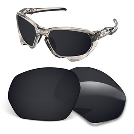 1.5MM Replacement Lenses Compatible With Oakley Plazma OO9019 Sunglasses, Anti-Scratch and Impact Resistant - Dark Black Polarized