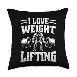 I Love Weightlifting Weightlifter Bodybuilding Bodybuilder Throw Pillow