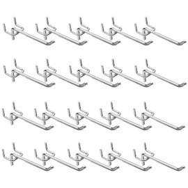 Perforated Wall Hooks, Pack of 20, Pegboard Hooks for Pegboard and Tool Wall, Robust Perforated Wall Hooks for Garage, Sales Displays, Workshop and Shelf (10 cm)