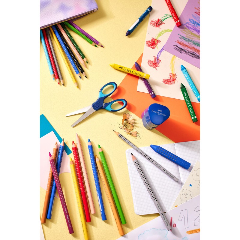 FABER-CASTELL 280922 Jumbo Colouring Pencils Set, 10 Pieces, Shatterproof, for