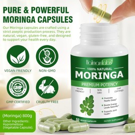 Moringa Capsules,Moringa Capsules Organic,Pure Moringa Powder Organic Supports Energy, Skin Health