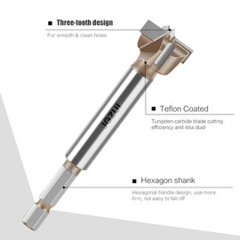 Drill Bit Set for Woodworking, Diameter 0.87inch, Carbide Tipped Wood Hole Saw Auger Opener, Hole Opener Hinge Hole Cutter for Woodworking, Plastic, Plywood Products