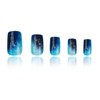 Rchovsam Medium Square Nails Press Ons Blue Press on Nails