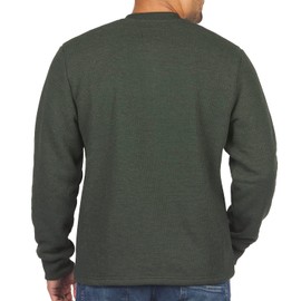 Coleman Long-Sleeve Sherpa Lined Waffle Henley Shirts For Men Hunter Green Heather XXL